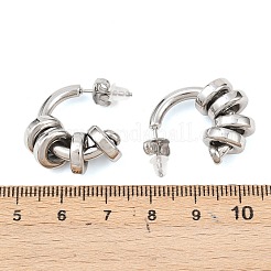 304 Stainless Steel C-Shaped Stud Earrings&nbsp;EJEW-K268-78P