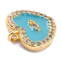 Golden Plated Brass Micro Pave Clear Cubic Zirconia Charms&nbsp;ZIRC-L097-033F-G