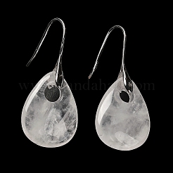 Natural Quartz Crystal Teardrop Dangle Earrings&nbsp;EJEW-I315-02P-03