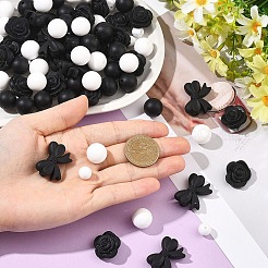 40Pcs 5 Styles Food Grade Eco-Friendly Silicone Focal Beads&nbsp;SIL-YW0002-47