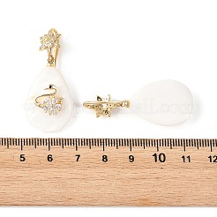 Brass Micro Pave Cubic Zirconia Dangle Earrings&nbsp;EJEW-JE07442