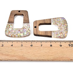 Epoxy Resin & Walnut Wood Pendants&nbsp;RESI-T057-13B