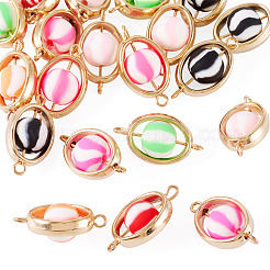 20Pcs Polymer Clay Ball & CCB Oval Frame Links Connector Charms&nbsp;CLAY-TADJ0001-03