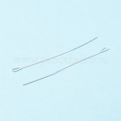 999 Fine Silver Long Chain Bar Dangle Stud Earrings&nbsp;EJEW-I260-45S