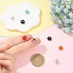8Pcs 8 Colors Glass with 304 Stainless Steel Pendants&nbsp;GLAA-YW0005-76