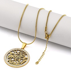 201 Stainless Steel Tetragrammaton Solomon Kabbalah Pendant Necklaces&nbsp;NJEW-S007-22G