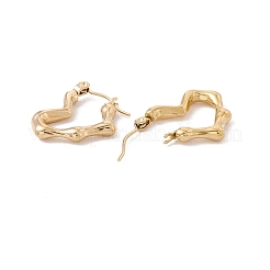 Ion Plating(IP) 304 Stainless Steel Heart Hoop Earrings for Women&nbsp;EJEW-I267-08G