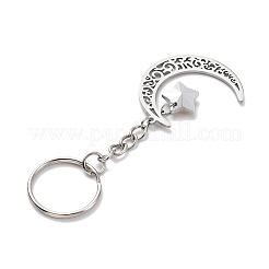 Stainless Steel Hollow Moon Keychains&nbsp;KEYC-JKC00584-02