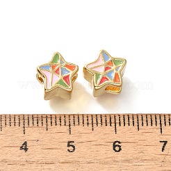 Star Rack Plating Brass Enamel Beads&nbsp;KK-M298-01G