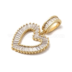 Brass Pave Clear Cubic Zirconia Pendants&nbsp;KK-H519-13G