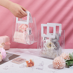 Valentine's Day Rectangle Transparent PVC Storage Bags with Handle&nbsp;ABAG-WH0046-05A