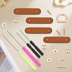 2Pcs PU Leather Suspension Clasps with Alloy D Rings&nbsp;AJEW-CL0004-98B