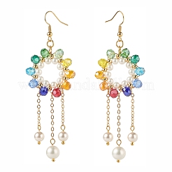 Ring with Chain Tassel Dangle Earrings for Girl Women&nbsp;X1-EJEW-TA00019