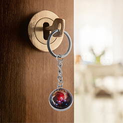 10Pcs 10 Style Luminous Universe Planet Theme Alloy Keychain&nbsp;KEYC-HY0001-13
