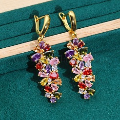 Leaf Brass Cubic Zirconia Pendant Necklaces & Hoop Earrings & Rings Sets&nbsp;FS-WGD46EA-05