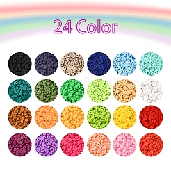 8400Pcs 24 Colors Handmade Polymer Clay Beads&nbsp;CLAY-YW0001-11A-4mm