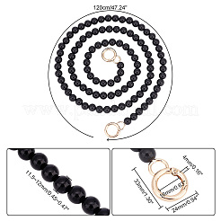 Black Plastic Imitation Pearl Round Beaded Bag Handles&nbsp;FIND-WH0127-22F