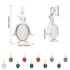 10Pcs 10 Styles Natural & Synthetic Mixed Gemstone Pendants&nbsp;G-GL0001-06