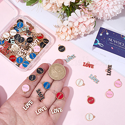 100Pcs 10 Styles Mother's Day Alloy Enamel Charms&nbsp;ENAM-SC0007-87