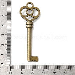 Tibetan Style Alloy Skeleton Key Big Pendants&nbsp;TIBEP-Q035-39AB-NR