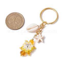 Tortoise Glass Seed Beaded Keychain&nbsp;KEYC-MZ00023
