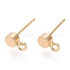 Brass Stud Earring Findings&nbsp;KK-WH0065-09A-G