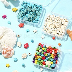 100Pcs 6 Styles Synthetic Turquoise Dyed Beads&nbsp;TURQ-FS0001-06