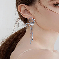 1 Pair Crystal Rhinestone Butterfly Dangle Stud Earrings&nbsp;EJEW-LP0013-13
