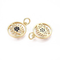 Brass Micro Pave Cubic Zirconia Pendants&nbsp;KK-T071-101G