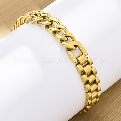 304 Stainless Steel Cuban Link & Panther chain Bracelets for Women Men&nbsp;BJEW-R018-11G