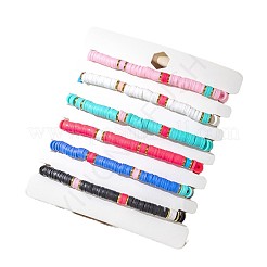 6Pcs Bohemian Style Polymer Clay Disc Beads Braided Bead Bracelets for Women&nbsp;FS-WG52209-01