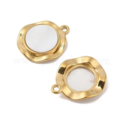 Natural White Shell Flat Round Pendants&nbsp;STAS-P380-11G