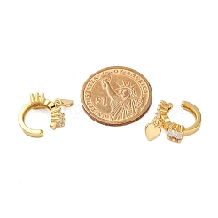 Rack Plating Brass Micro Pave Clear Cubic Zirconia Cuff Earrings for Women&nbsp;EJEW-C125-24D-G