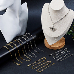 10Pcs 2 Colors 316L Surgical Stainless Steel Paperclip Chain Necklaces&nbsp;NJEW-DC00010