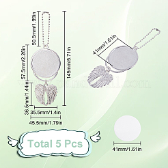 5Pcs Heat Transfer Sublimation Blank Round Pendant Decorations&nbsp;HJEW-SC0001-74