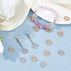 60Pcs 2 Colors Alloy with Rhinestone Pendants&nbsp;FIND-HS0002-62B