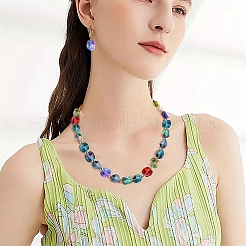 150Pcs 10 Colors Baking Paint Transparent Glass Beads&nbsp;DGLA-YW0001-38