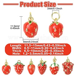 6Pcs 6 Styles Brass Enamel Pendants&nbsp;KK-CJ0003-69