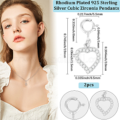 2Pcs 925 Sterling Silver Pendant Decoration&nbsp;STER-BBC0008-30B
