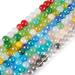 7 Strands 7 Colors Electroplate Glass Beads Strands&nbsp;GLAA-TA0001-72