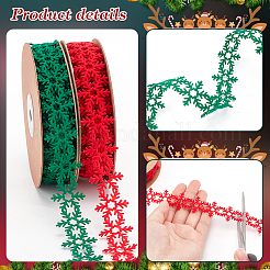 2 Rolls 2 Colors Christmas Snowflake Felt Lace Trim&nbsp;OCOR-PH0003-94