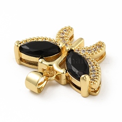 Brass Micro Pave Cubic Zirconia Pendants&nbsp;KK-B059-34G
