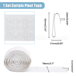 10M Flat Polyester Wave Folding Curtain Tape&nbsp;FS-WG14113-01