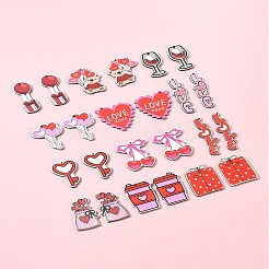 24Pcs 12 Styles Printed Wood Pendants&nbsp;WOOD-FS0001-37