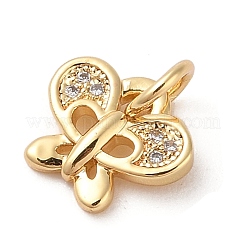 Brass Micro Pave Clear Cubic Zirconia Pendants&nbsp;ZIRC-P121-04G