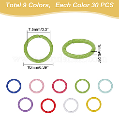 270Pcs 9 Colors Embossed Style Iron Twisted Open Jump Rings&nbsp;IFIN-PH0001-84
