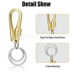 3Pcs 3 Colors Alloy Heavy Duty Keychains with 2 Detachable Key Rings&nbsp;FIND-HY0002-93