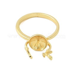 Brass Cuff Ring Settings&nbsp;KK-K297-15G