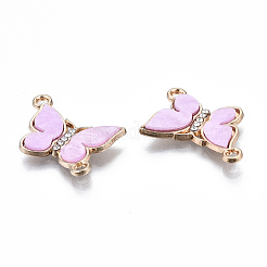 Eco-Friendly Alloy Micro Pave Clear Cubic Zirconia Links Connectors&nbsp;X-ENAM-Q437-058C-NR