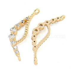 Rack Plating Brass Micro Pave Clear Cubic Zirconia Charms&nbsp;KK-F089-06G